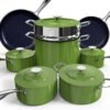 13pc Forged Lightweight Cookware Set PFAS Free, Healthy G10 Duralon Ceramic Coating, Ultra Non-Stick, Stay-Cool Handles, Works on All Cooktops & Induction Ready