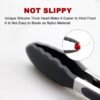 2 Pack Black Kitchen Tongs, Premium Silicone BPA Free Non-Stick Stainless Steel BBQ Cooking Grilling Locking Food Tongs