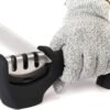 4-in-1 Kitchen Knife Accessories: 3-Stage Knife Sharpener Helps Repair, Restore, Polish Blades and Cut-Resistant Glove