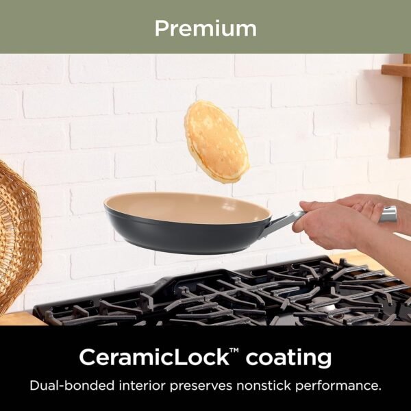 Extended Life Premium Ceramic Cookware 9 Piece Pots & Pans Set, Nonstick, PFAS Free, Ceramic Coated, Oven Safe to 550??F, All Stovetops & Induction Compatible