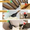 Silicone Cooking Utensil Set, 8-Piece Kitchen Set with Natural Acacia Wooden Handles,Food-Grade Silicone Heads-Silicone Kitchen Gadgets Spatulas Set for Nonstick Cookware- Black