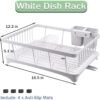 Dish Drying Rack, Large-Capacity Dish Rack with Automatic Drainboard, Dish Racks for Kitchen Counter, Durable Drying Rack for Countertop, Dish Drainer with Utensil Holder for Dishes, Spoons