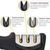 4-in-1 Kitchen Knife Accessories: 3-Stage Knife Sharpener Helps Repair, Restore, Polish Blades and Cut-Resistant Glove