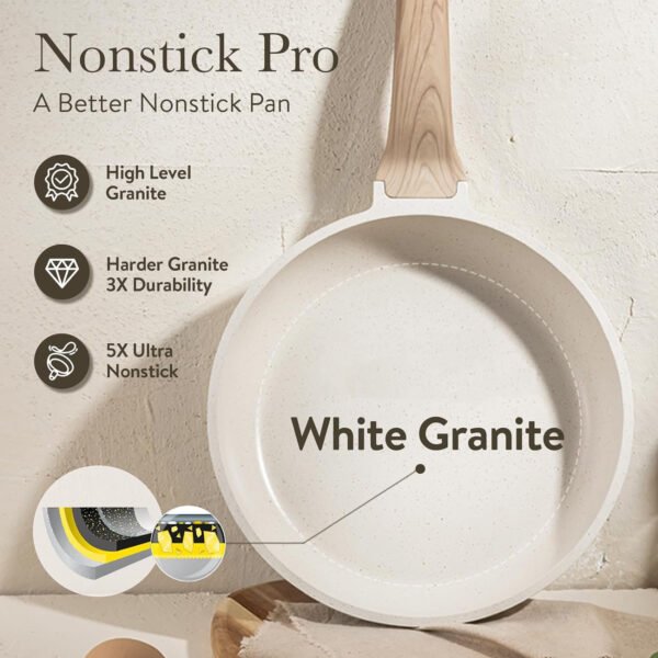14 Pcs Pots and Pans Set Nonstick,Cookware Set Kitchen Cooking Set with Utensil and Pan Protectors, PFOS and PFOA Free