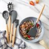 Kitchen Utensils Set, 33 Pcs Non-Stick Silicone Cooking Utensils Set with Holder, 446??F Heat Resistant, Nontoxic BPA Free Kitchen Gadgets, Wooden Handle Kitchen Utensils