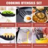 Kitchen Utensils Set for Cooking-7 Cooking Utensils,6 Knife set Black,5 Utensil Sets,utensilios