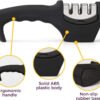 4-in-1 Kitchen Knife Accessories: 3-Stage Knife Sharpener Helps Repair, Restore, Polish Blades and Cut-Resistant Glove