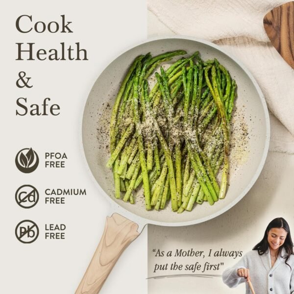 14 Pcs Pots and Pans Set Nonstick,Cookware Set Kitchen Cooking Set with Utensil and Pan Protectors, PFOS and PFOA Free
