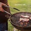 2 Pack Black Kitchen Tongs, Premium Silicone BPA Free Non-Stick Stainless Steel BBQ Cooking Grilling Locking Food Tongs