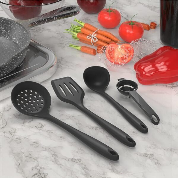 Silicone Cooking Utensils Set - 446??F Heat Resistant Kitchen Utensils,Turner Tongs,Spatula,Spoon,Brush,Whisk,Kitchen Utensil Gadgets Tools Set for Nonstick Cookware,Dishwasher Safe (BPA Free)