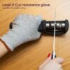 4-in-1 Kitchen Knife Accessories: 3-Stage Knife Sharpener Helps Repair, Restore, Polish Blades and Cut-Resistant Glove