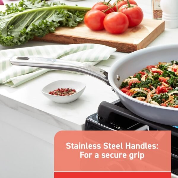 Recycled Ceramic Nonstick Cookware Set, 12 Piece, Oven Broiler Safe 500F, Lid Safe 350F Pots and Pans