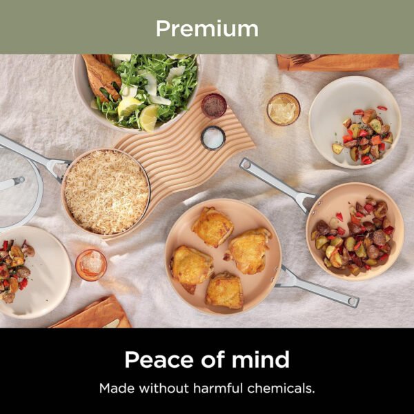 Extended Life Premium Ceramic Cookware 9 Piece Pots & Pans Set, Nonstick, PFAS Free, Ceramic Coated, Oven Safe to 550??F, All Stovetops & Induction Compatible