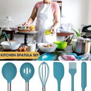 Silicone Cooking Utensil Set,Non-stick Kitchen 24 Pcs Cookware, Heat Resistant , Silicone Kitchen Tools Gift with Stainless Steel Handle