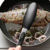 2 Pack Black Kitchen Tongs, Premium Silicone BPA Free Non-Stick Stainless Steel BBQ Cooking Grilling Locking Food Tongs