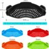 Clip On Strainer Silicone for All Pots and Pans, Pasta Strainer Clip on Food Strainer for Meat Vegetables Fruit Silicone Kitchen Colander