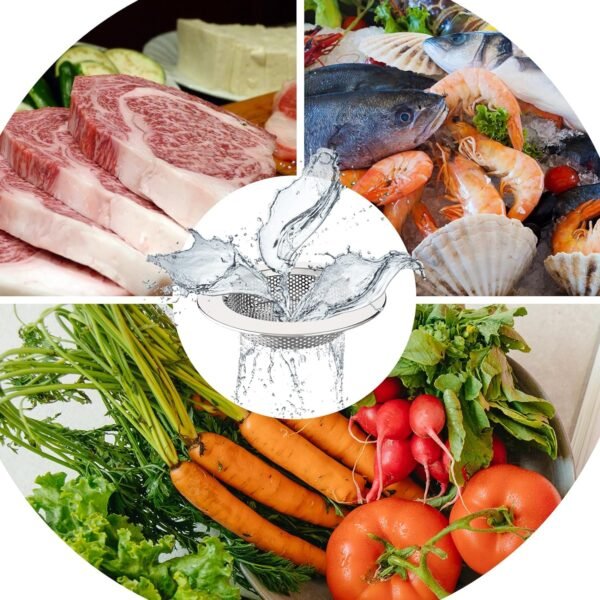 Kitchen Sink Strainer, Stainless Steel Sink Drain Strainer, Dishwasher Safe, Outer Diameter4.4 inch/11.2cm, Inner Diameter 3 inch/7.6cm, Pack of 3