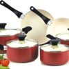 Pots And Pans Set Nonstick, 10 Piece Ceramic Cookware Sets, Kitchen Non Stick Cooking Set With Saucepans, Frying Pans, Dutch Oven Pot With Lids