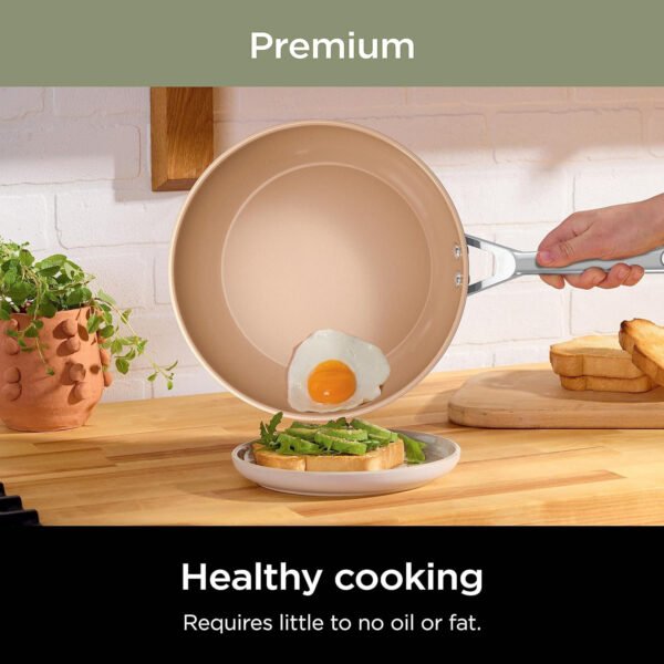 Extended Life Premium Ceramic Cookware 9 Piece Pots & Pans Set, Nonstick, PFAS Free, Ceramic Coated, Oven Safe to 550??F, All Stovetops & Induction Compatible