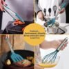 Silicone Cooking Utensil Set,Non-stick Kitchen 24 Pcs Cookware, Heat Resistant , Silicone Kitchen Tools Gift with Stainless Steel Handle