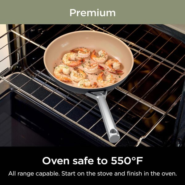 Extended Life Premium Ceramic Cookware 9 Piece Pots & Pans Set, Nonstick, PFAS Free, Ceramic Coated, Oven Safe to 550??F, All Stovetops & Induction Compatible
