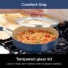 Ceramic 11-Piece Cookware Set with Comfort Grip, Nonstick Fry Pans, Pots, PFAS Free, Oven Safe, Dishwasher Safe, All Stovetops & Induction Compatible