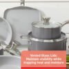 Recycled Ceramic Nonstick Cookware Set, 12 Piece, Oven Broiler Safe 500F, Lid Safe 350F Pots and Pans