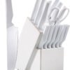 Knife Sets for Kitchen with Block and 6 PCS Kitchen Utensils Set, Knives Set for Kitchen 15 Pieces with Built-in Sharpener, Utensils Holder for Storing Kitchen Tools, 21-in-1 Kitchen Set