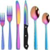 48-Piece Silverware Set with Steak Knives for 8, Stainless Steel Flatware Cutlery Set For Home Kitchen Restaurant Hotel, Kitchen Utensils Set, Mirror Polished, Dishwasher Safe