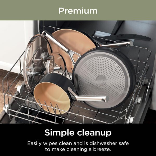 Extended Life Premium Ceramic Cookware 9 Piece Pots & Pans Set, Nonstick, PFAS Free, Ceramic Coated, Oven Safe to 550??F, All Stovetops & Induction Compatible