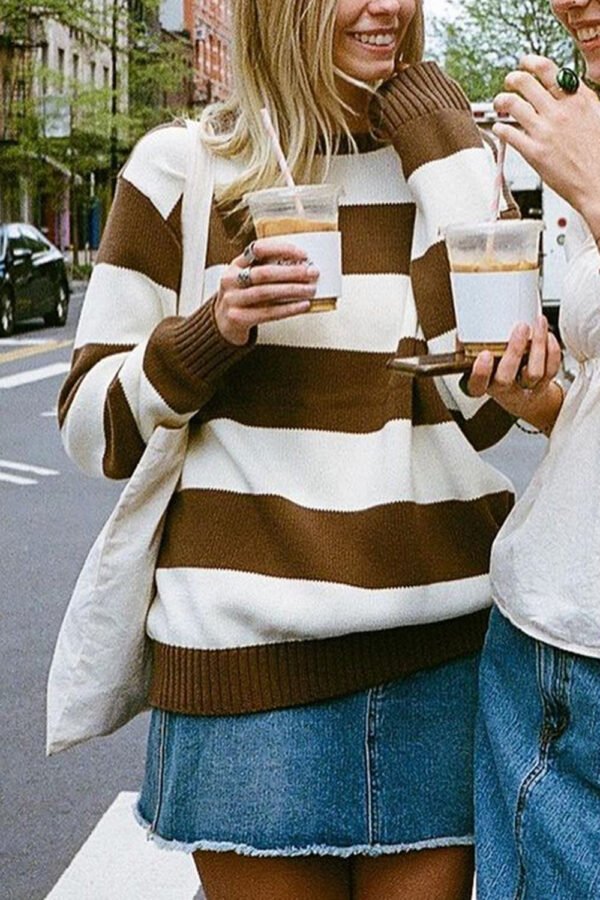 MH320-Z037SZ11400551-1-1 Brianna Cotton Thick Stripe Sweater