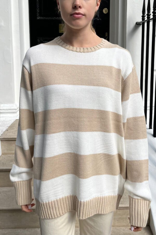 MH320-Z037SZ12400551-1 Brianna Cotton Thick Stripe Sweater