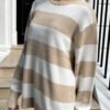 MH320-Z037SZ12400551-2 Brianna Cotton Thick Stripe Sweater