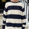 MH320-Z037SZ13200551-1 Brianna Cotton Thick Stripe Sweater