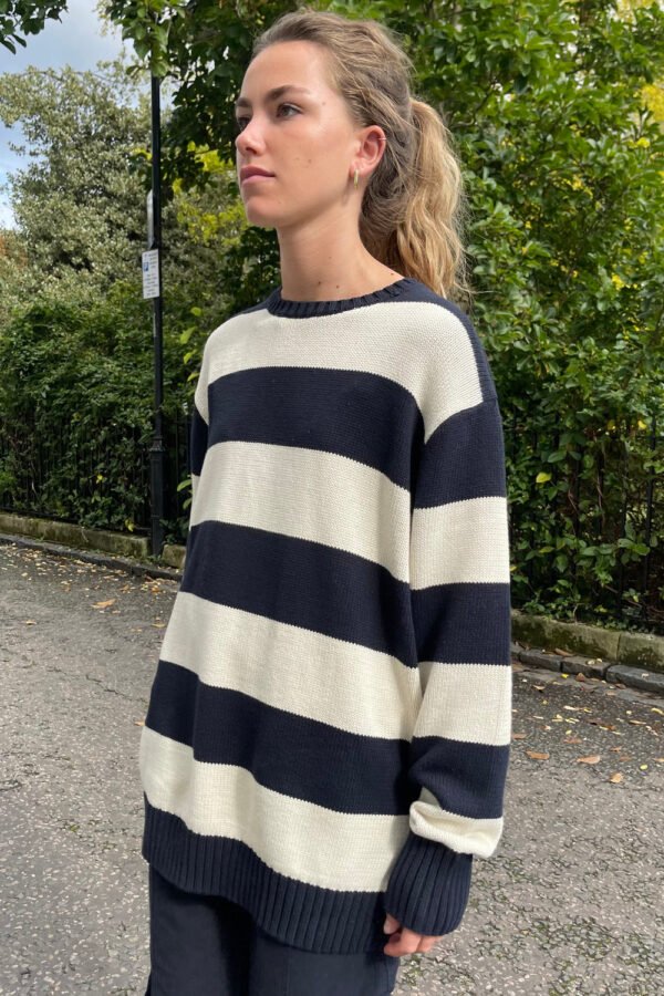 MH320-Z037SZ13200551-2 Brianna Cotton Thick Stripe Sweater
