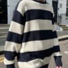 MH320-Z037SZ13200551-3 Brianna Cotton Thick Stripe Sweater