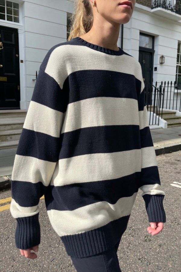 MH320-Z037SZ13200551-3 Brianna Cotton Thick Stripe Sweater