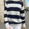 MH320-Z037SZ18900551 Brianna Cotton Thick Stripe Sweater