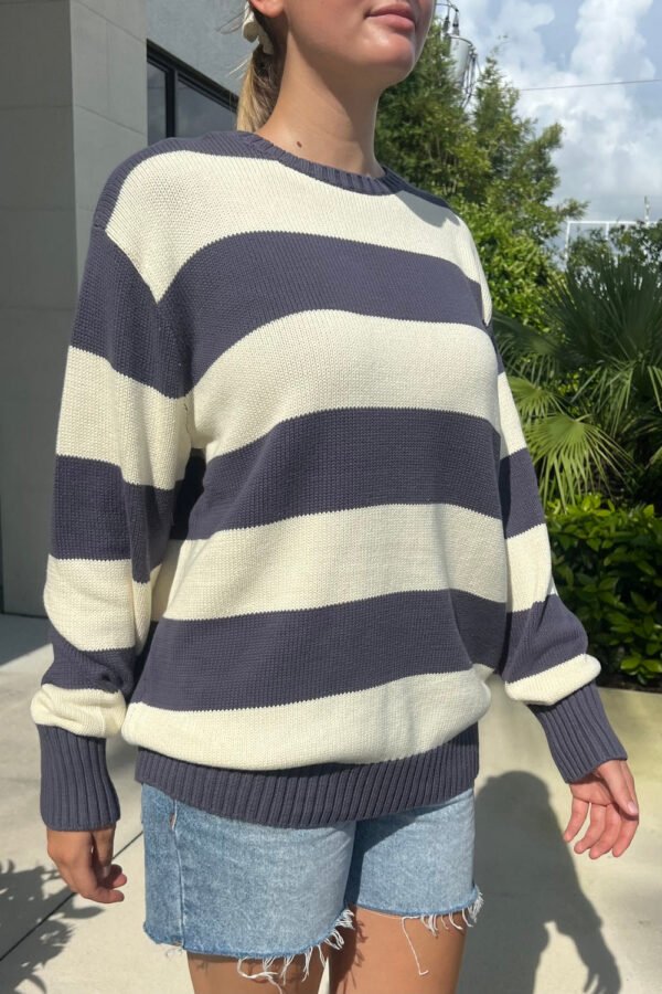 MH320-Z037SZ8300551-3 Brianna Cotton Thick Stripe Sweater
