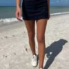 MH410-Z104S07100Z116-01 Louisa Striped Mini Skirt