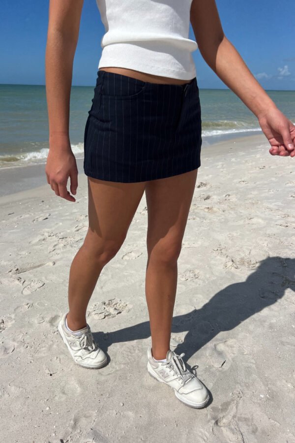 MH410-Z104S07100Z116-02 Louisa Striped Mini Skirt