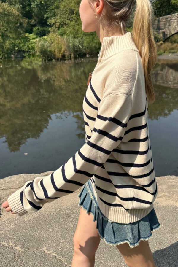 MH473-Z037S65600RC-03 Aleah Cotton Stripe Sweater