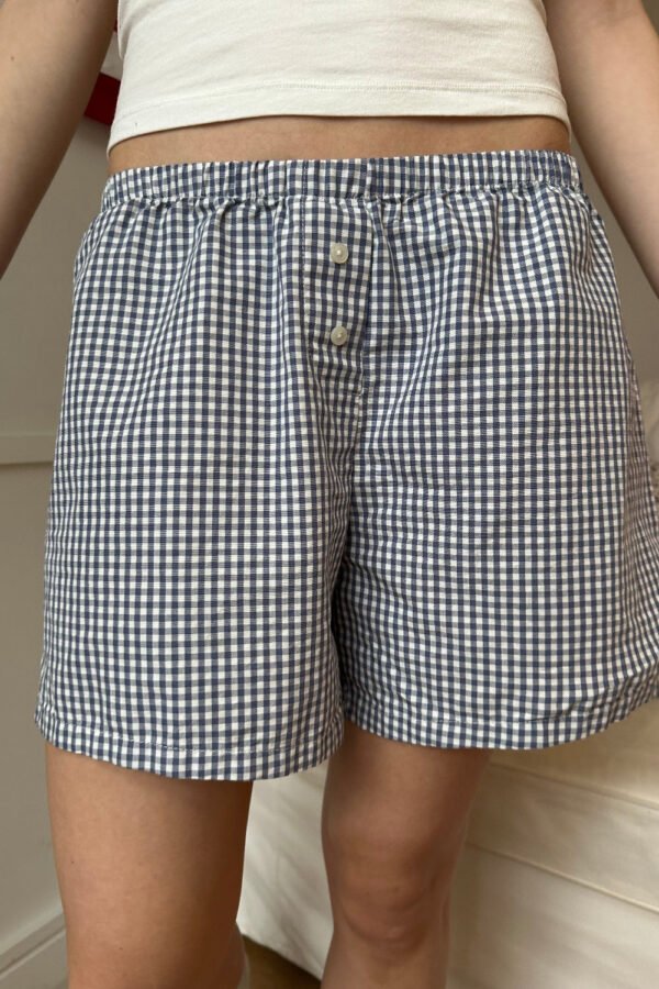 MH714A-Z324S07100Z401-01 Keira Long Gingham Boxer Shorts