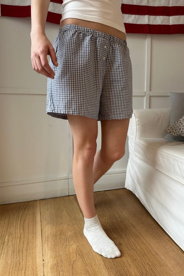 MH714A-Z324S07100Z401-02 Keira Long Gingham Boxer Shorts
