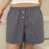 MH714A-Z338ST4100Z160-1 Keira Long Gingham Boxer Shorts