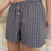 MH714A-Z338ST4100Z160-3 Keira Long Gingham Boxer Shorts