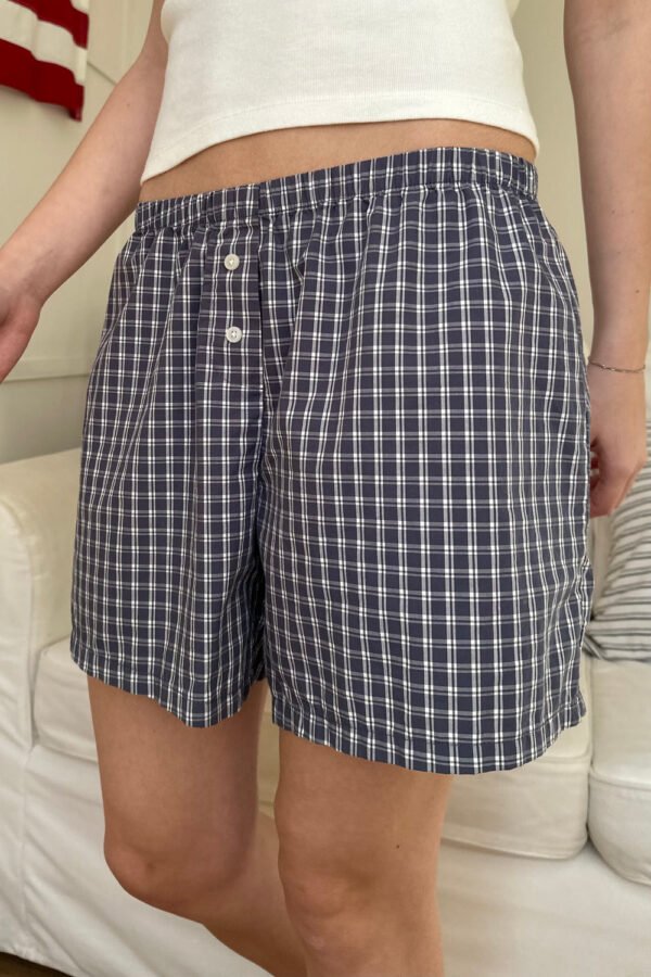 MH714A-Z338ST4100Z160-3 Keira Long Gingham Boxer Shorts