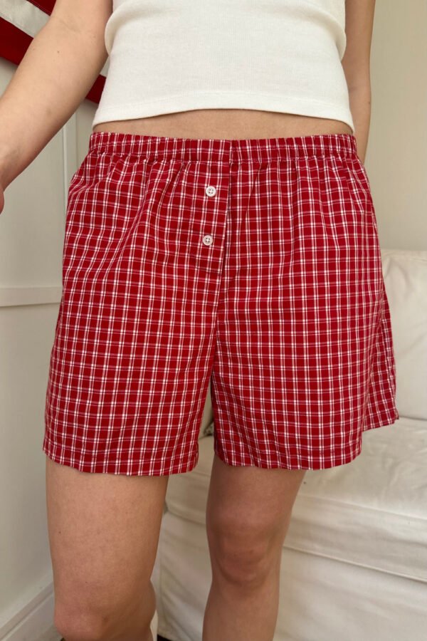 MH714A-Z338SZ20500Z160-1 Keira Long Gingham Boxer Shorts