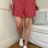 MH714A-Z338SZ20500Z160-2 Keira Long Gingham Boxer Shorts