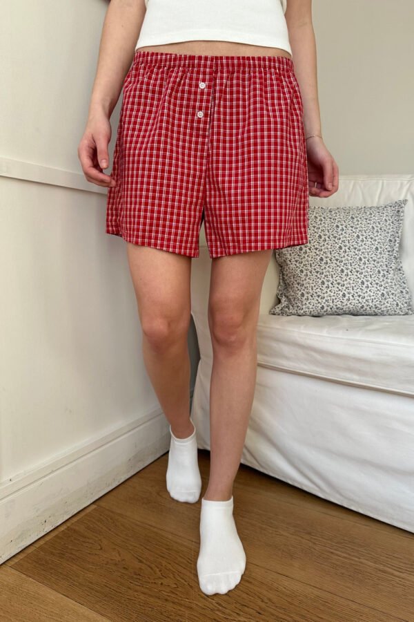 MH714A-Z338SZ20500Z160-2 Keira Long Gingham Boxer Shorts